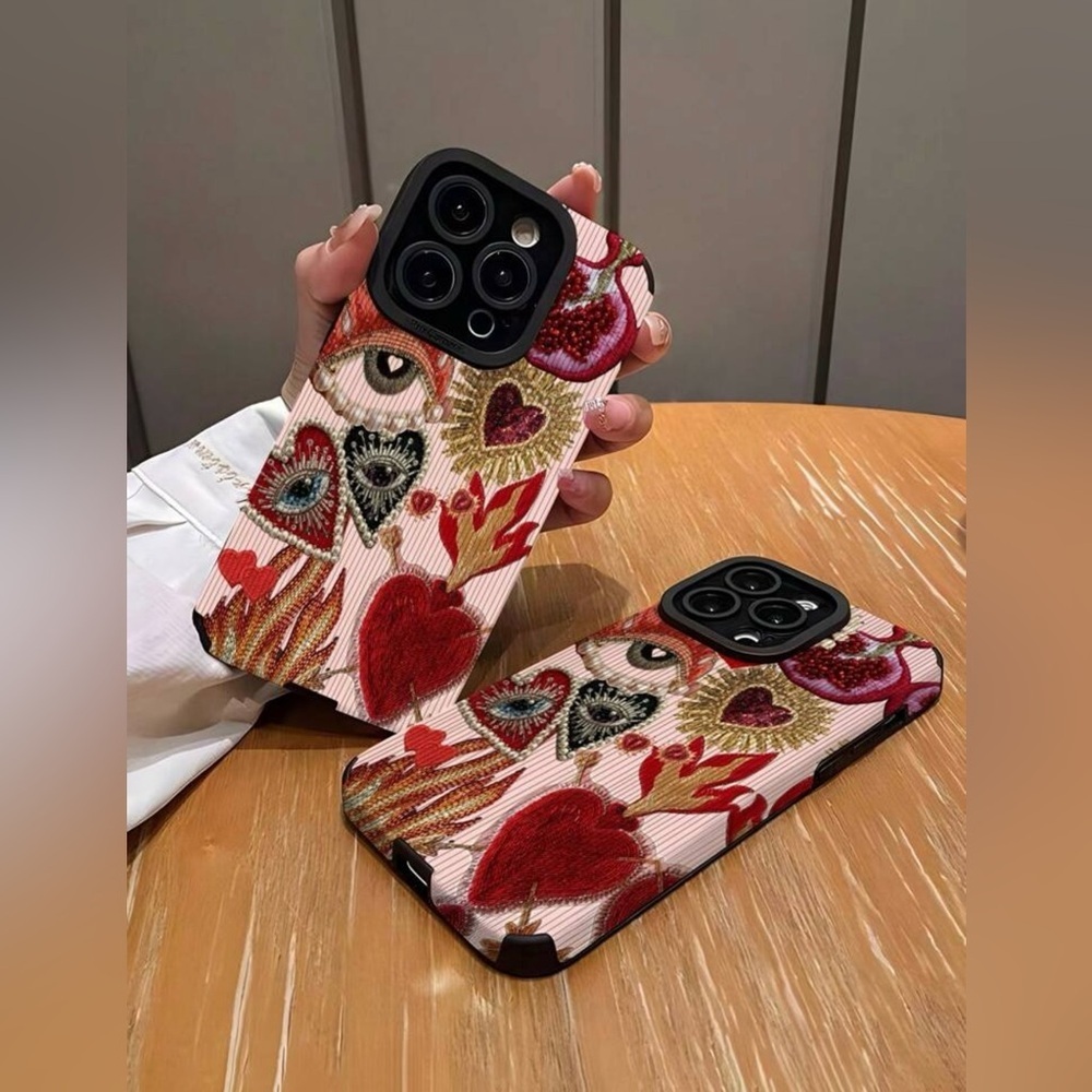 iPhone 16 Pro Max Case – Sacred Heart & Evil Eye Art Design,Chic & Protective